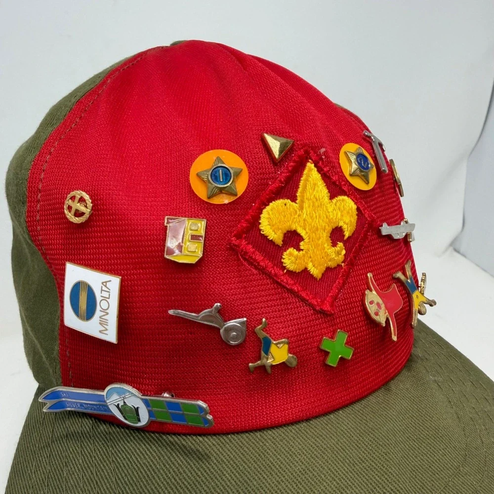 Vtg Boy Scouts Cap‎ 1980's w15 Pins
